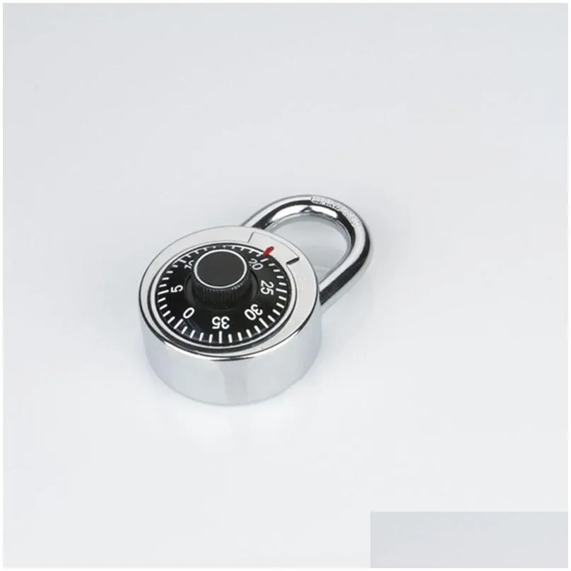 Door Locks Mini Portable Password Gym Closet Safe Disc Anti-Theft Lock Metal Dial Lage Locker Turntable Passwords Padlock Drop Deliver Dhjpc
