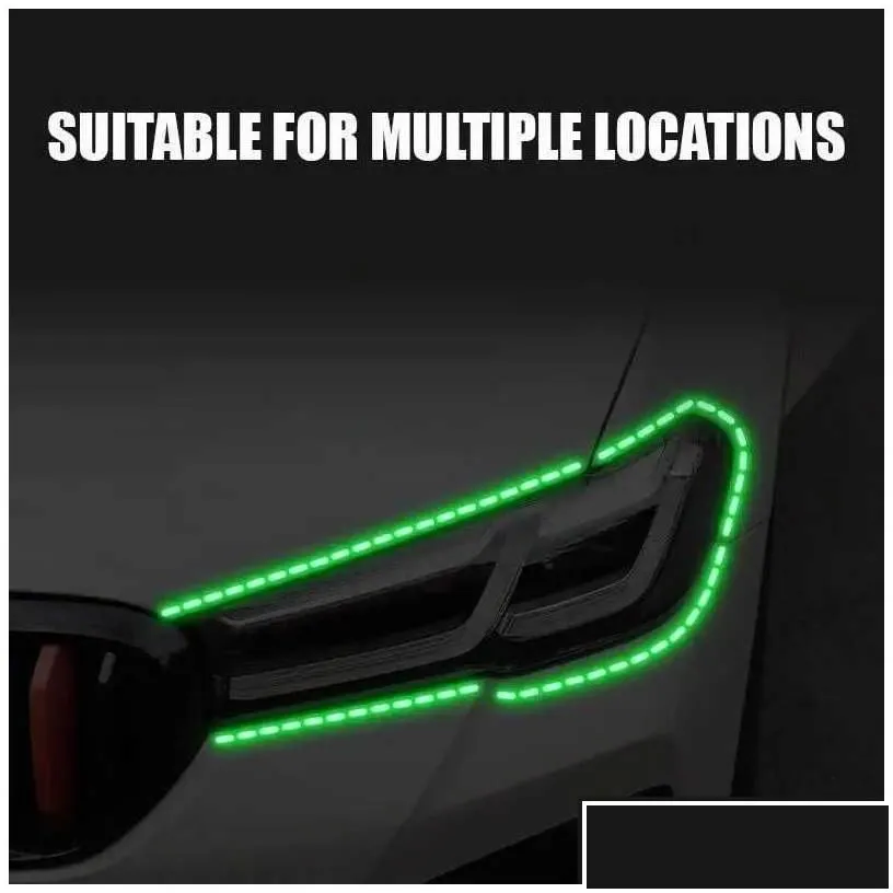 Car Badges Diy Reflective Stickers Anti Collision Warning Sticker Luminous Safety Tape Funny Decal Mobile Decals Gadges Drop Delivery Dhkbd