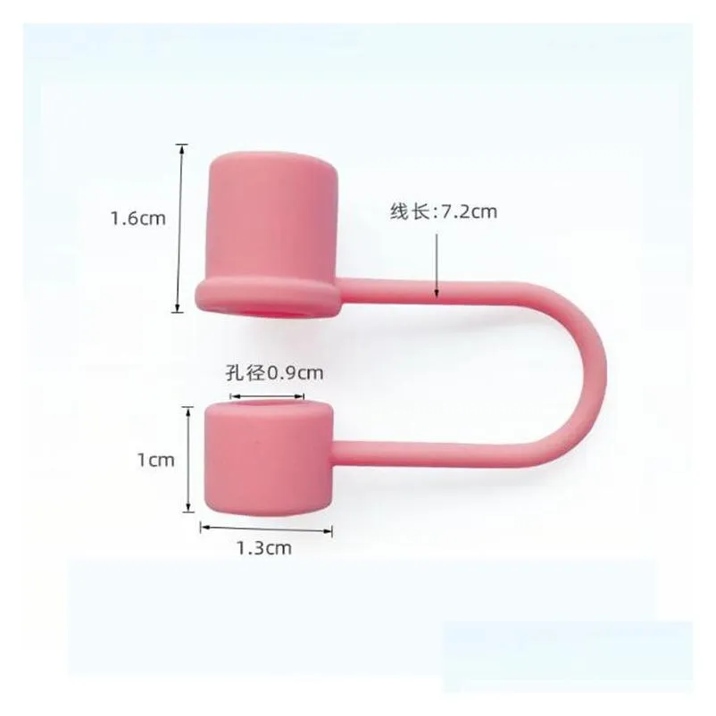 moq 50pcs high quality silicone straw toppers colorfuls straw dust plug 10mm tumblers straw decoration charms
