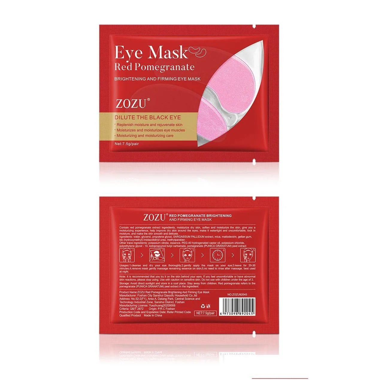 24K Gold Eye Mask Collagen Eye Patches Anti Dark Circle Puffiness Eye Bag Moisturizing Skin Care red pomegranate blueberry Eye Mask