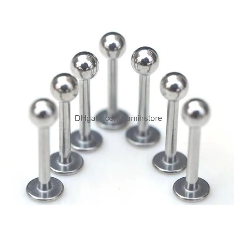 10pcs 18G Ball Lip Ring Nose Ear Bar Stud Stainless Steel Piercing Body Jewelry Wholesale