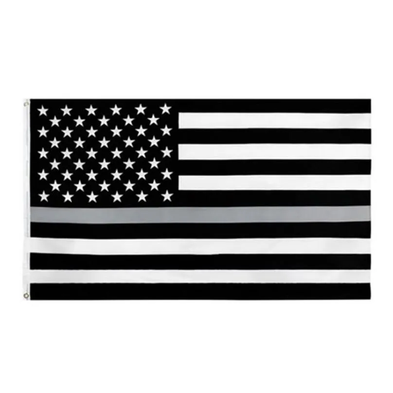 Banner Flags 3X5Ft Black American Flag Polyester No Quarter Will Be Given Us Usa Historical Protection Double-Sided Indoor Outdoor 6 Dhcyl