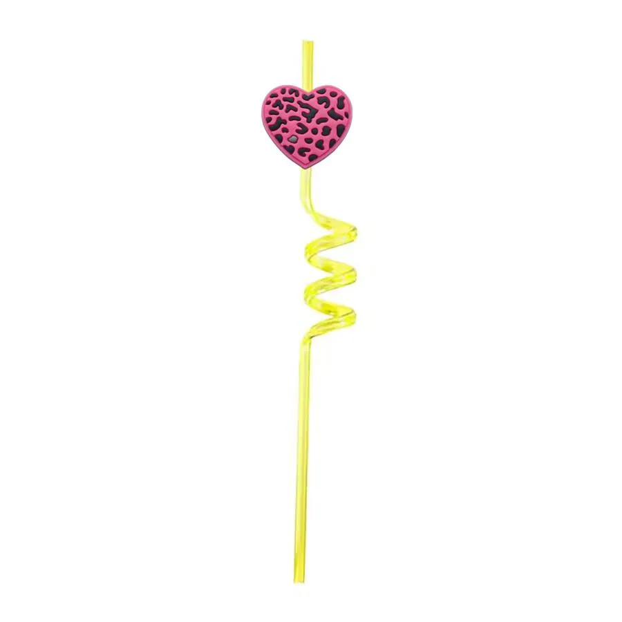 spotted love themed crazy cartoon straws drinking party supplies for favors decorations christmas kids plastic straw girls reusable