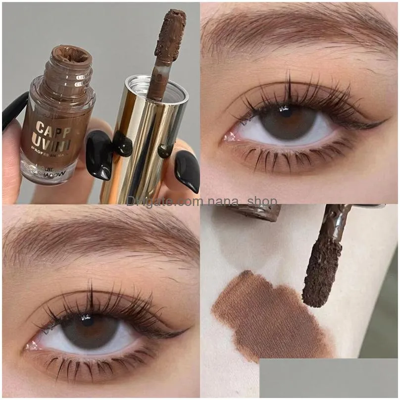 Eye Shadow Glitter Nude Liquid Eyeshadows 7 Colors Contour Makeup Lasting Matte Natural Cheek B Pigment Milk Coffee Cosmetics Drop Del Dh84C
