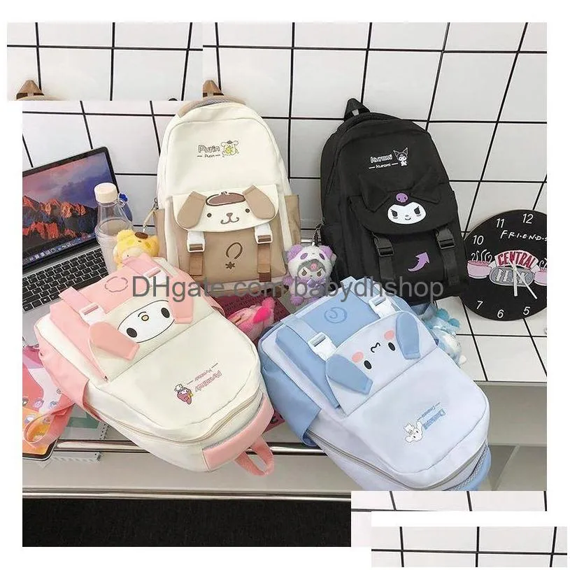 Cartoon Kuromi Bunny Backpack For Elementary School Kids Three ...