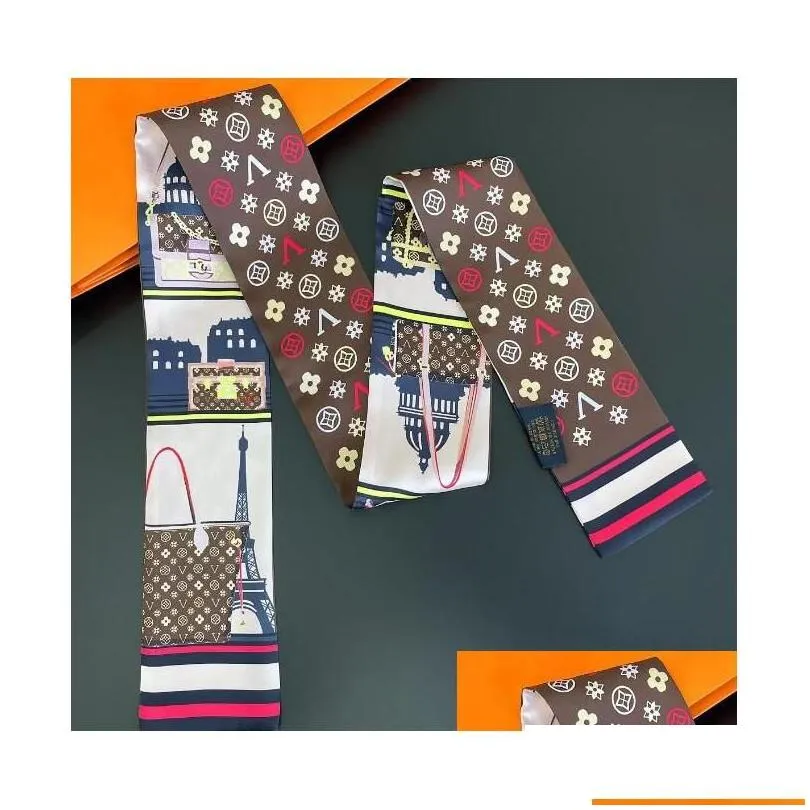 Scarves Desinger Letters Print Bags Accessories Silk Handle Gloves Wraps Muffler Wallet Purse Handbag Women Bag Paris Tote Lage Drop