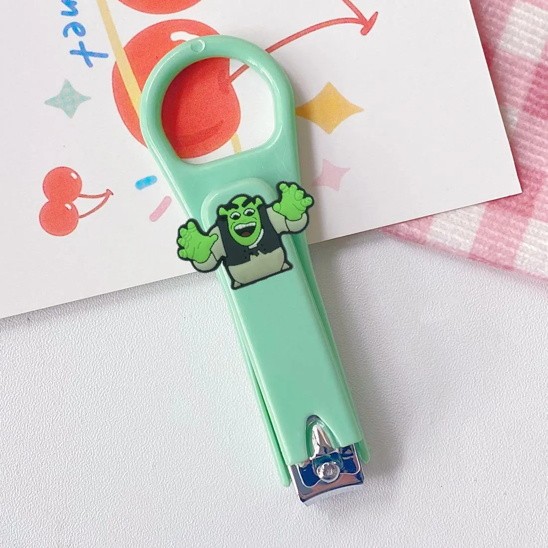 shrek cartoon nail clippers stainless steel cutter for girls set creative fingernail kids cute mini adult household