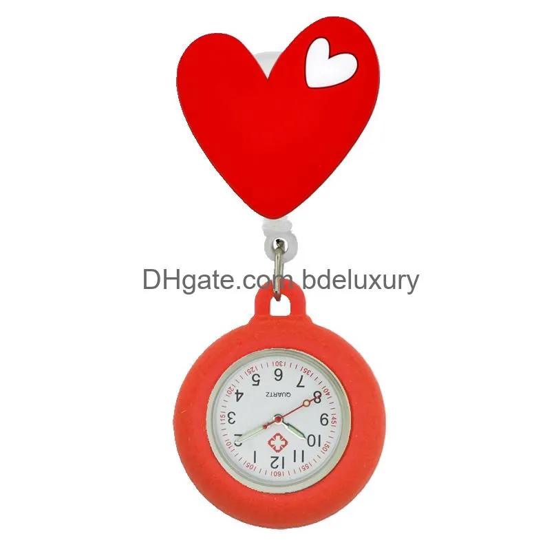 fashion badge reel nurse doctor cartoon smile animal retractable pocket watches gift for hospital medical brooch clip clock