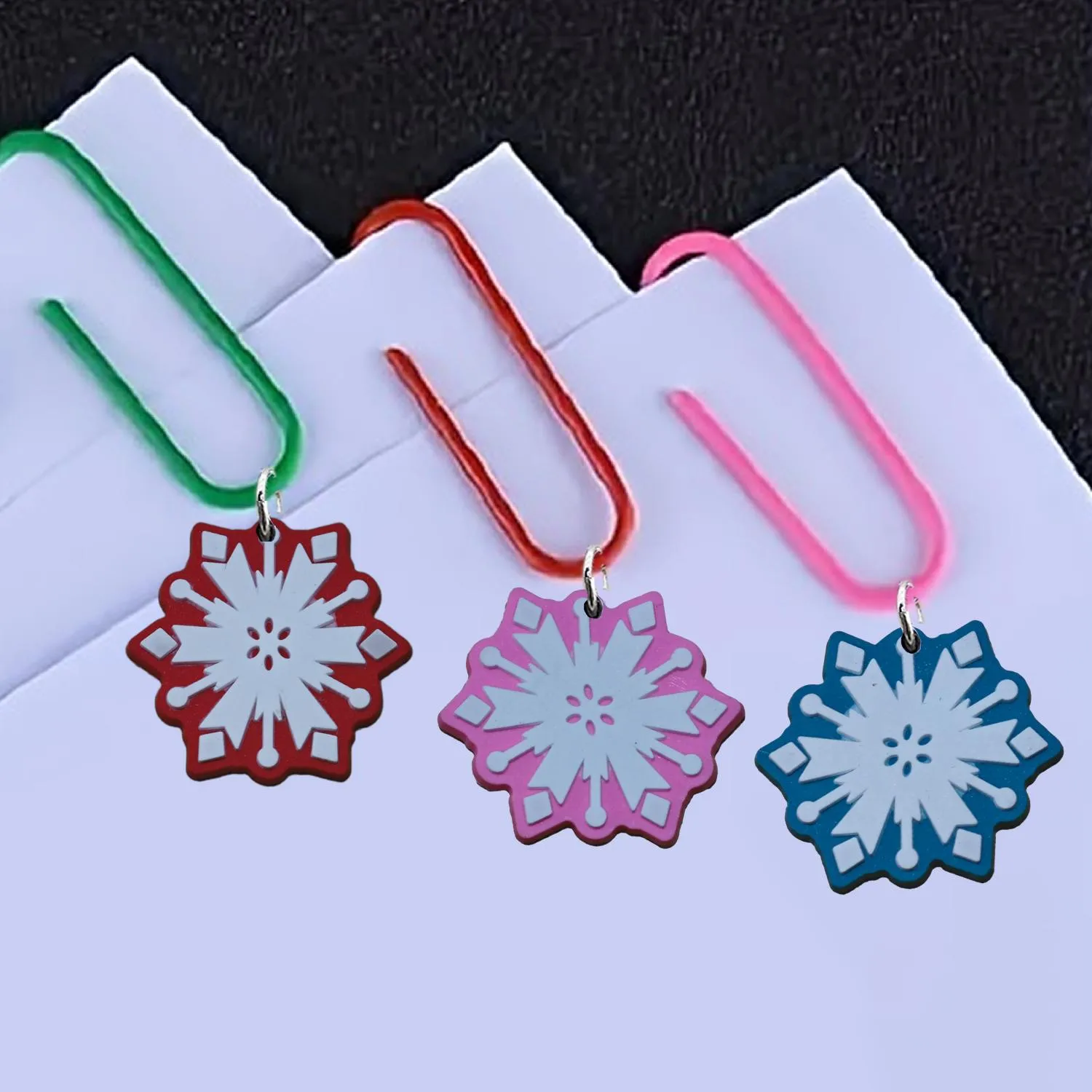 snowflake cartoon paper clips cute for school bookmarks bulk with colorful gifts girls shaped