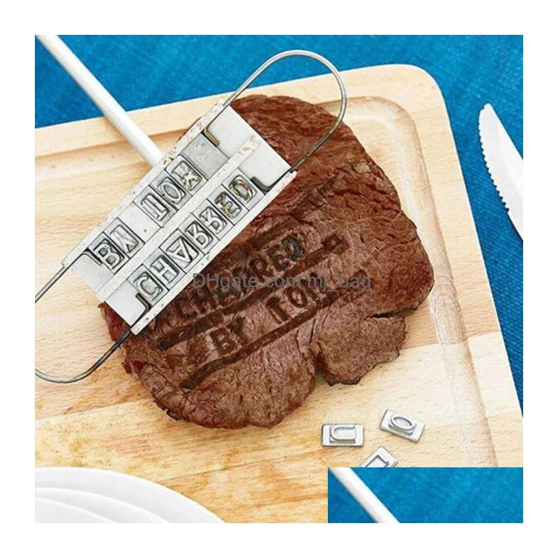 Bbq Tools & Accessories Barbecue Grill Branding Iron Signature Name Marking Stamp Tool Meat Steak Burger 55 X Letters And 8 Spaces Bak Dhnmp