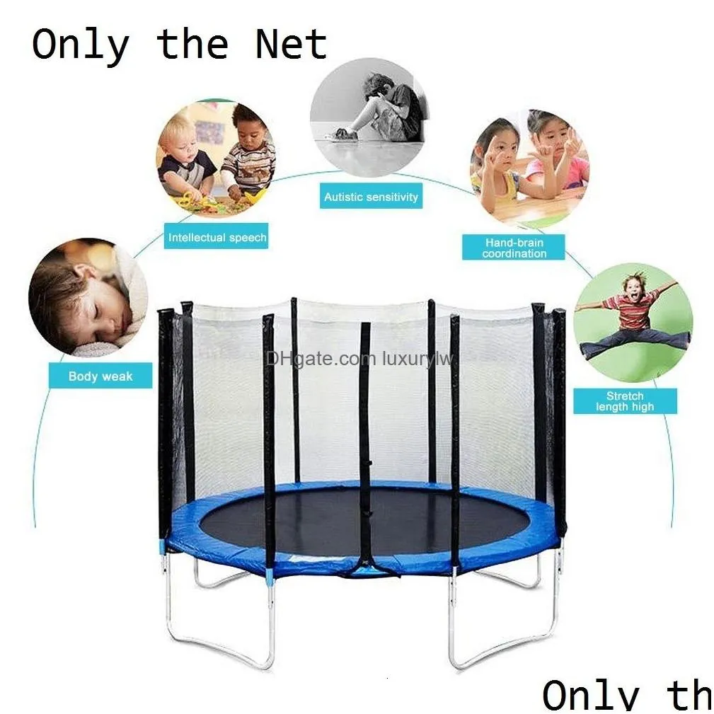 Trampolines 10 16Ft Outdoor Protective Net For Kids Child Anti Fall Polyethylene Jump Pad Safety Protection Guard 221128 Drop Deliver Dhg6E