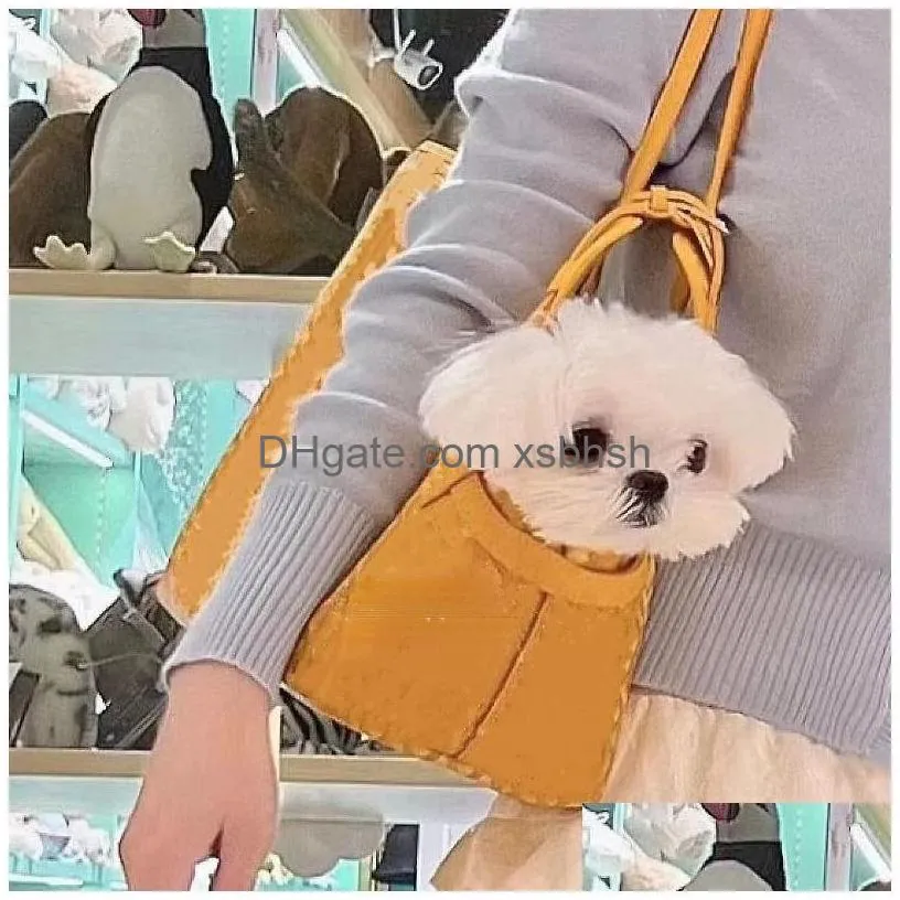 Dog Carrier Designer Purse Foldable Waterproof Premium Leather Pet Travel Tote Bag With Pockets For Cat And Cute Backpack Chihuahua Dh8Sc