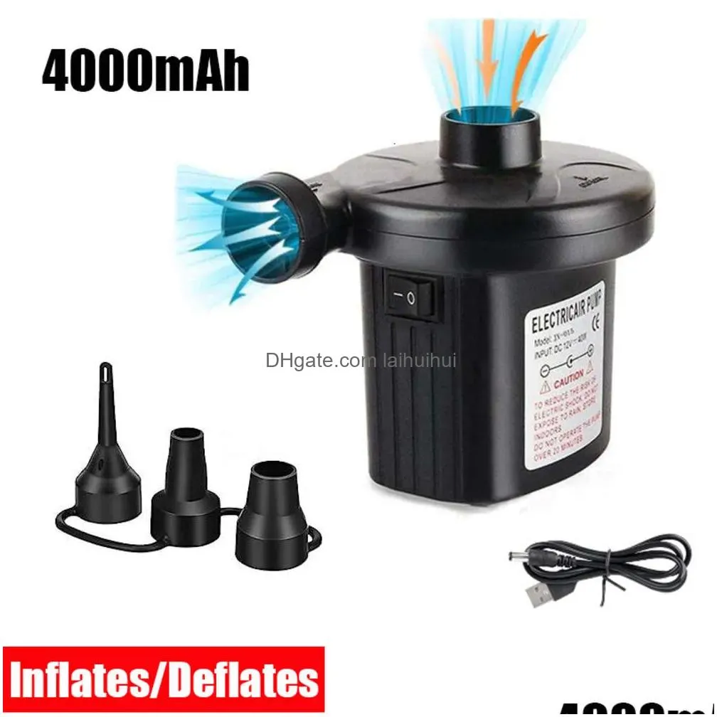 Other Interior Accessories Electric Air Pump Inflator 75W Usb Rechargeable Inflate Deflate Compressor For Pvc Boat Mattress Inflatab Dhmfu