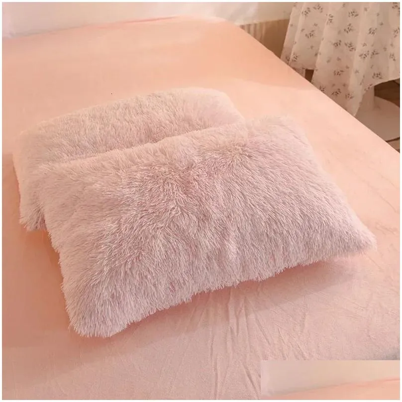 Bedding Sets Luxury Autumn Winter Warm Pink Set P Kawaii Mink Veet Queen Duvet Er With Sheets Single Double Drop Delivery Home Garden Dhu0I