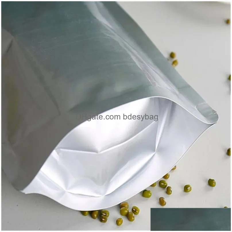 Packing Bags Wholesale Aluminum Foil Zipper Bag Stand Up Food Packaging Pouches Self Seal Resealable Storage For Snack Coffee Drop Del Dh2Qj