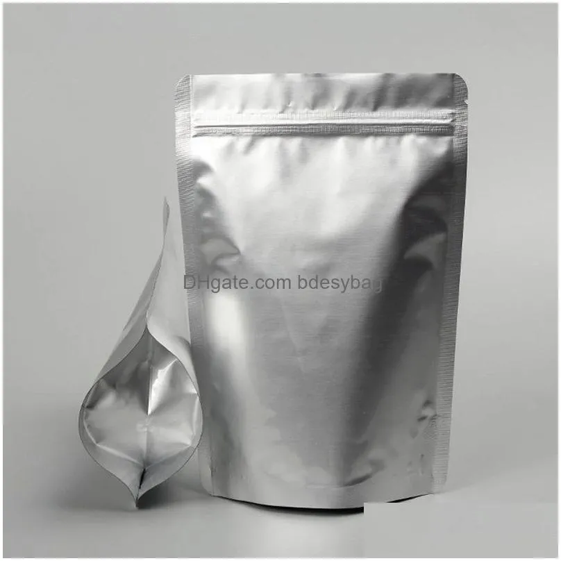 Packing Bags Wholesale Aluminum Foil Zipper Bag Stand Up Food Packaging Pouches Self Seal Resealable Storage For Snack Coffee Drop Del Dh2Qj