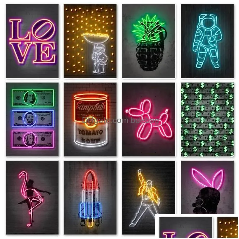 Neon sign canvas cheap