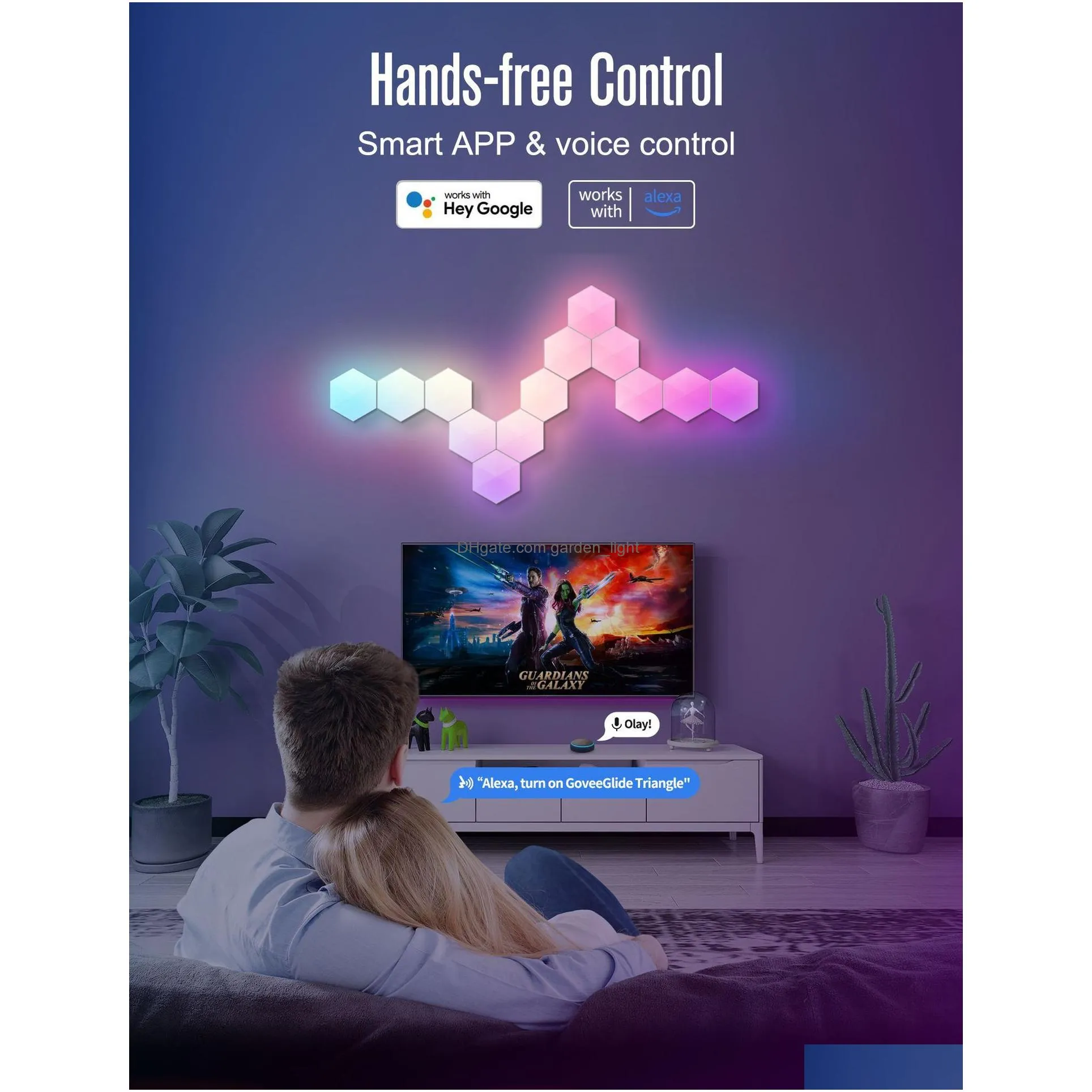 Tuya Quantum Smart App Wifi Hexagon Wall Lights Rgb With Blue Tooth Night Light Hexagon Panel Voice Control DIY Drop Delivery Lights Dhs9U From Garden light 23.01 DHgate.Com