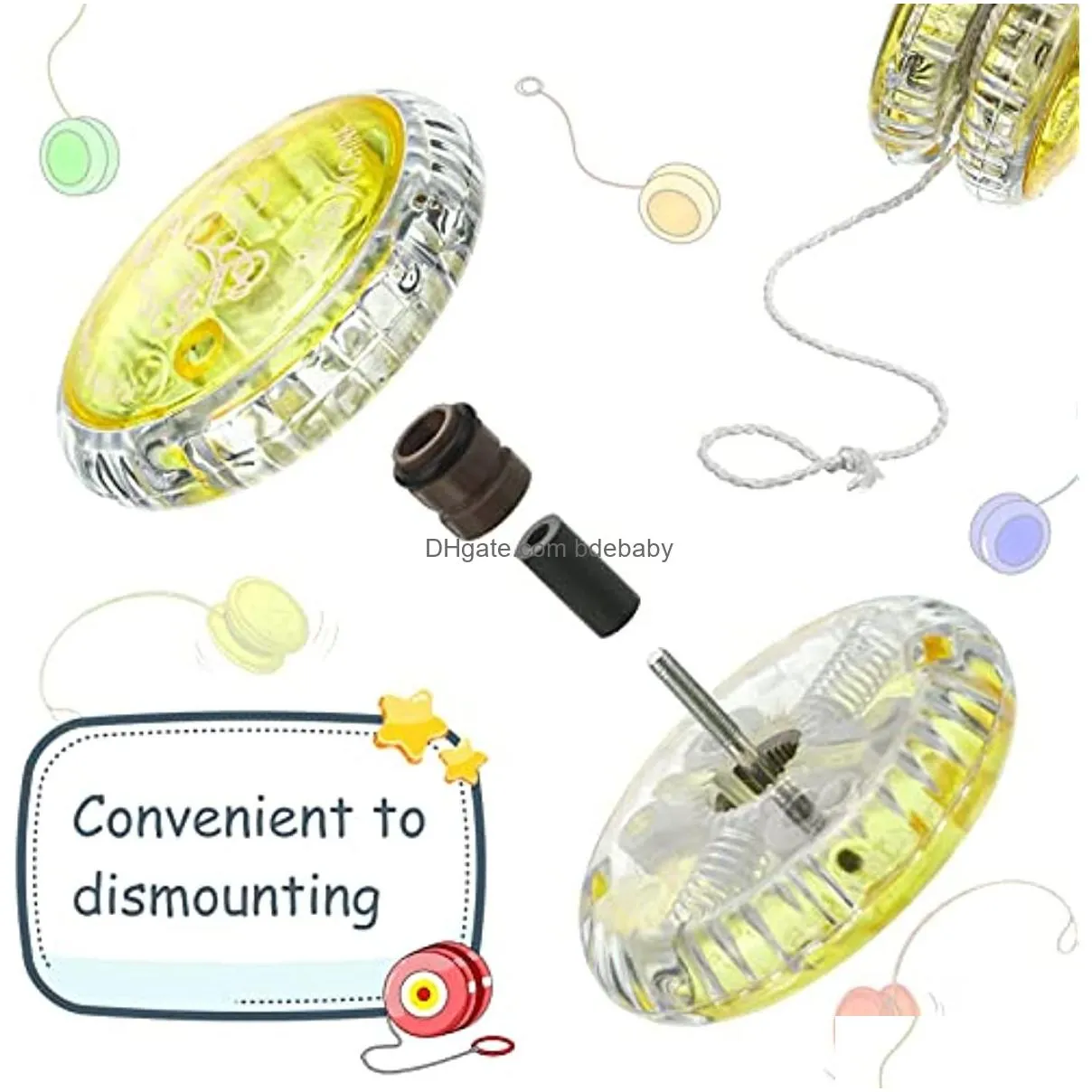 LED Light Up YoYo Toys for Kids - Beginner String Trick Ball, Plastic ...