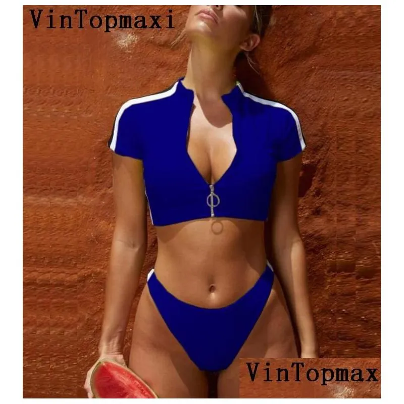 zipper bathing suit top