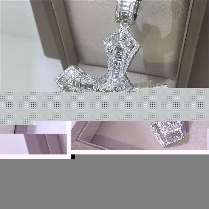 Collane con ciondolo in oro 14K con diamanti lunghi a croce in argento sterling per feste e matrimoni, collana per donne e uomini, moissanite_voghion.com