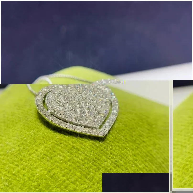 Collares colgantes 2023 hechos a mano con forma de corazón, joyas brillantes de plata de ley, pavé de zafiro blanco, circonita cúbica, diamantes, piedras preciosas para fiesta_voghion.com