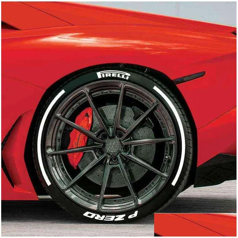 Car Stickers Tire Letter 3D Rubber Reflective Waterproof Racing Wheel ...