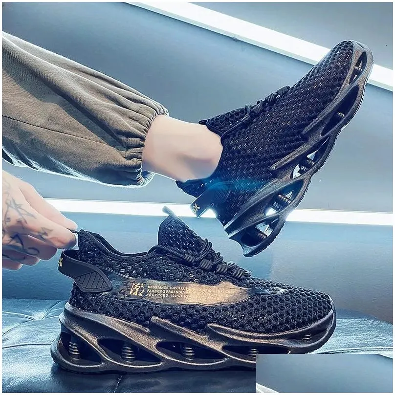 Casual Men s Sneaker Mesh Athletic Shoes White Platform Trend 2024