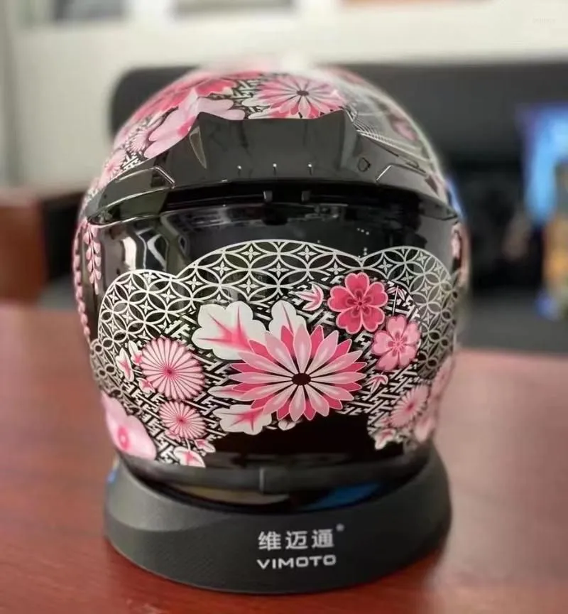 Motorcycle Helmets High-Quality Abs Shoei Z7 Cherry Blossom Personality  Helmet Fl Er All Seasons Men And Women Drop Delivery Automobil Ot8C5
