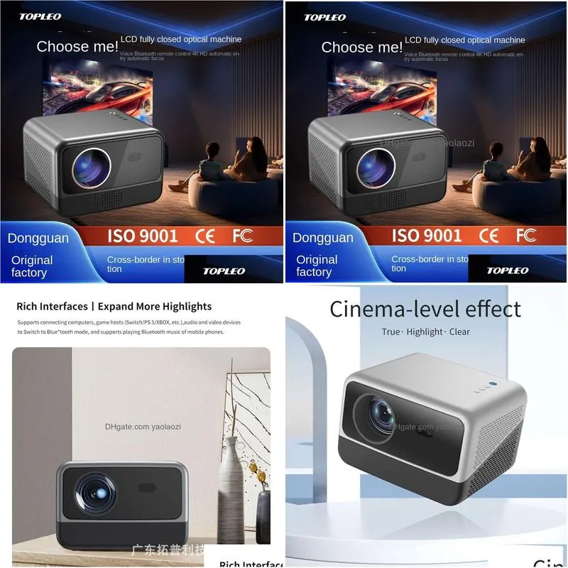 full-automatic focus projector cross-border projector hd home 1080plcd closed optical machine 4k projector