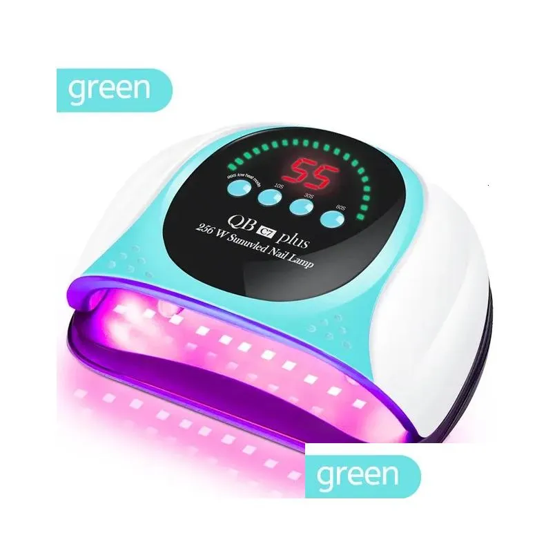 Nail Dryers 256W UV LED Red Light Nail Lamp for Gel Nail Polish With 57 Lamp Beads Auto Sensor and 4 Timers Professional LED Nail Dryer