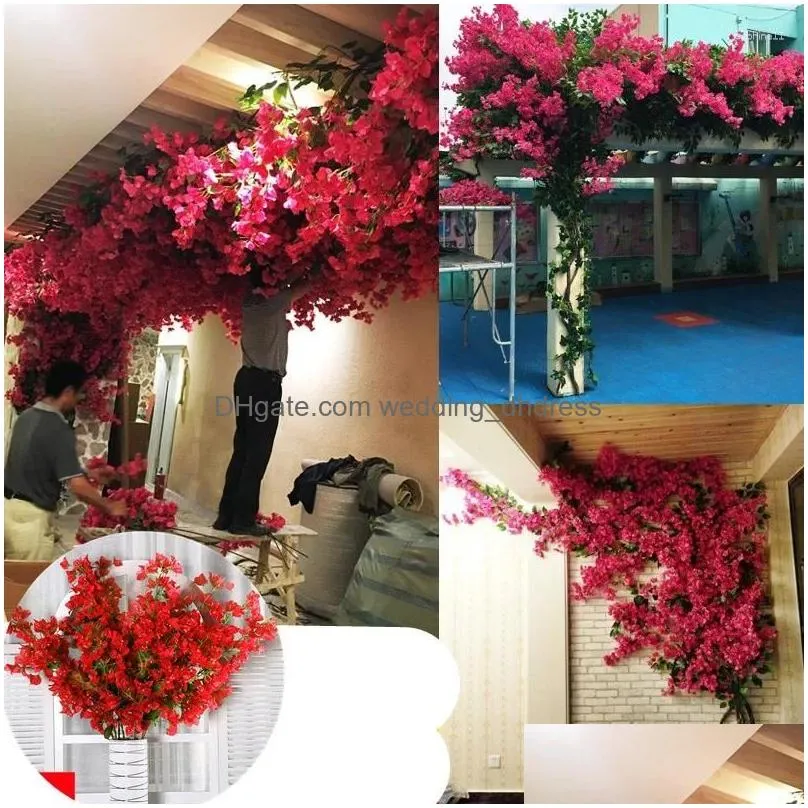decorative flowers home flower arrangement artificial bougainvillea filigree fake wedding decoration diy party arch