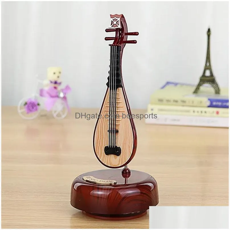 Arts And Crafts Boxes Classical Musical Instrument Octave To Violin Music Box Home Wine Cabinet Decoration Chinese Pipa Drop Delivery Dhnpy