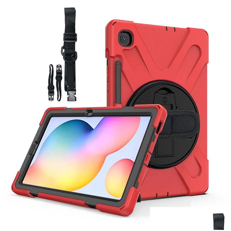 Kids Safe Shockproof Back Cover with Shoulder Strap and Pen Holder for Samsung Galaxy Tab S6 Lite 104 Silicone Case5901946