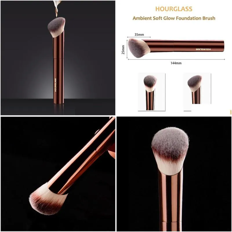 hourglass Ambient Soft Glow Foundation Makeup Brush - Slanted Soft Hair Liquid Cream Foundation Contour Cosmetics Beauty Tools