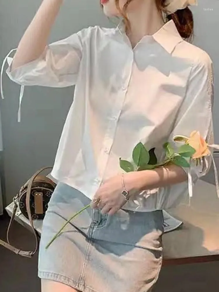 Women`s Blouses Circyy Blouse Women Shirts Tops White Designer Fashion Basic Button Office Lady Clothe Spring 2023 Korean Loose Casual