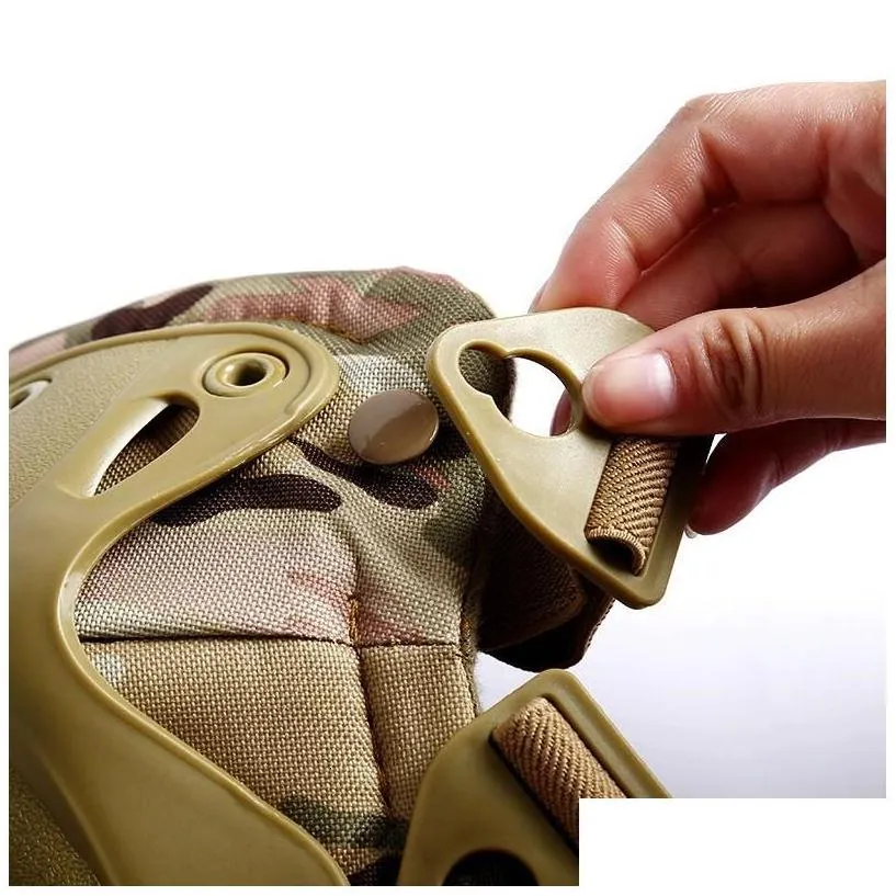 Elbow & Knee Pads Military Tactical Gear Protective Army Airsoft Paintball Combat Hunting Kneepads Outdoor Safety Supplies Drop Delive