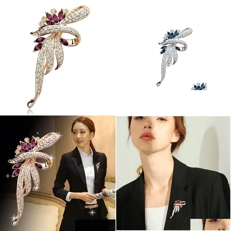 korean version womens purple horse eyes brooches pin crystal corsage working lady brooch accessories lady wedding bride pins jewelry