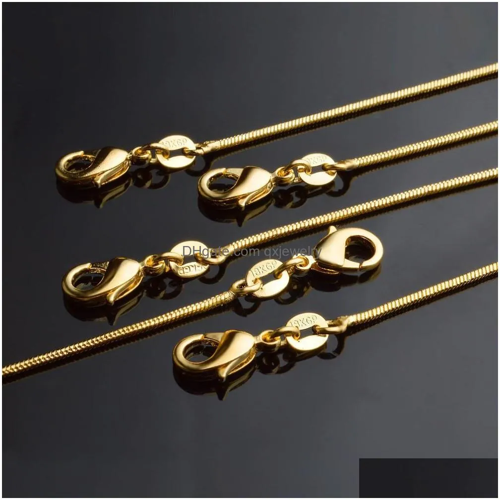 Chains 2021 1Mm Gold Sterling Sier Snake Necklace Fashion Diy Chain 18 20 22 24 Inches Customized Length Fast Ship Drop Delivery Jewel Dh0Qf