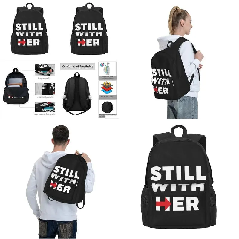 Bags Still With Her Backpack Student Trump Print Backpacks Polyester Modern School Bags Outdoor Design Rucksack