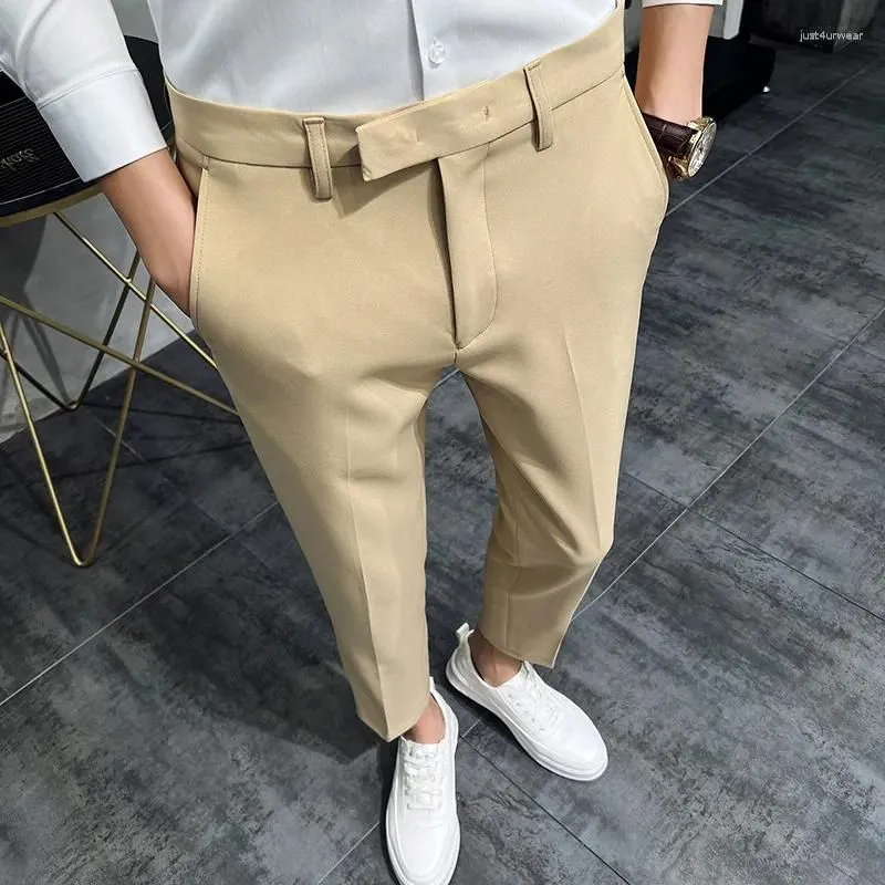 Men`s Suits Men Formal Business Trousers Fashion Male Clothing Slim-fit Suit Pants Casual Nine-point Pant Dress