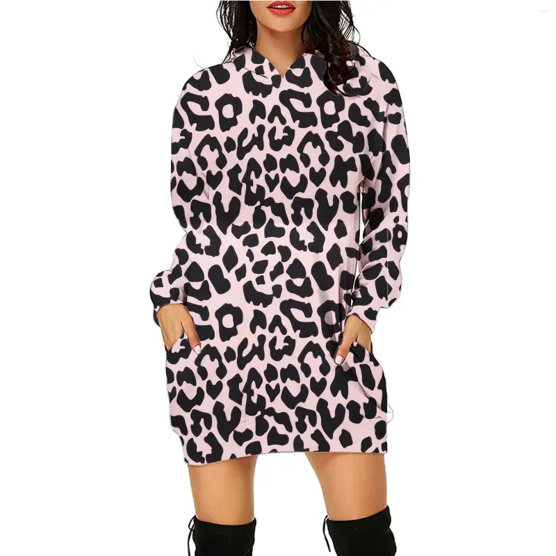 Women`s Hoodies Autumn Fashion 3D Leopard Print Versatile Ins Hoodie Long Sleeve Sexy Flowing Y2K