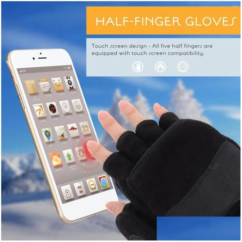 Cycling Gloves 1 Pair Of Winter Warm Outdoor Touchscreen Anti-slip