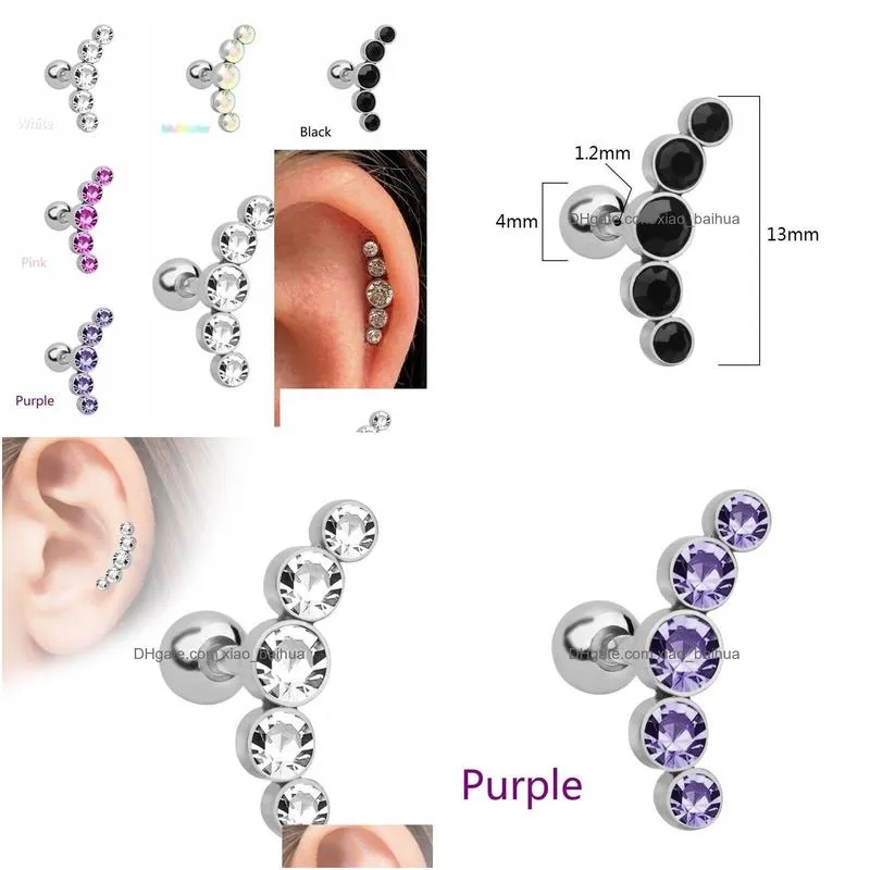 ear nail piercing stainless steel accessories ear nail earrings 7 colors