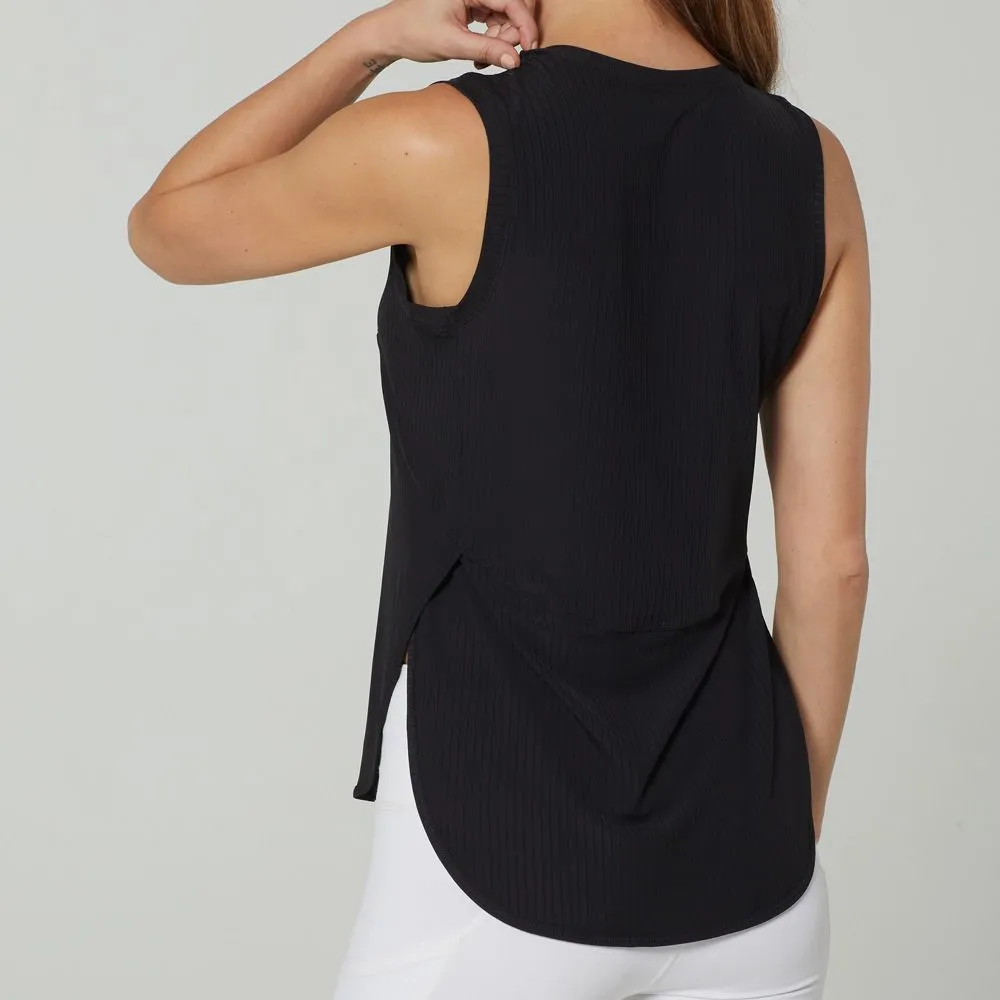 LU-1283 Women Sports Vest O neck Sleeveless Side Open Breathable Quick Dry Yoga Shirt Running Training Loose Fitness Clothes Sports Tank