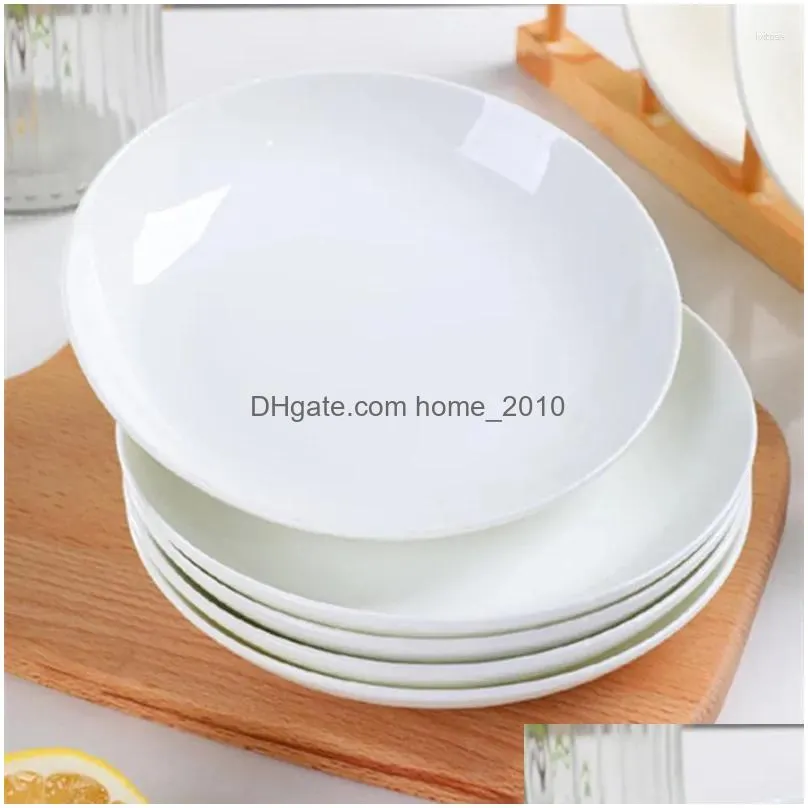 plates vegetable plate household bone white porcelain ceramic dining combination set pure deep