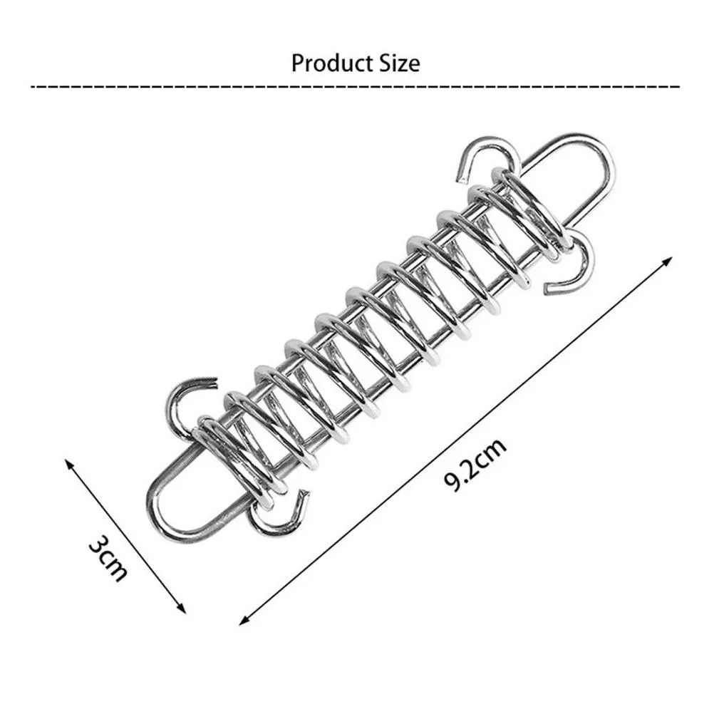 Shelters Stainless Steel Wind Rope Spring Hook High Strength Steel Rope for Camping Pro Fixed Hook Tarps Tent