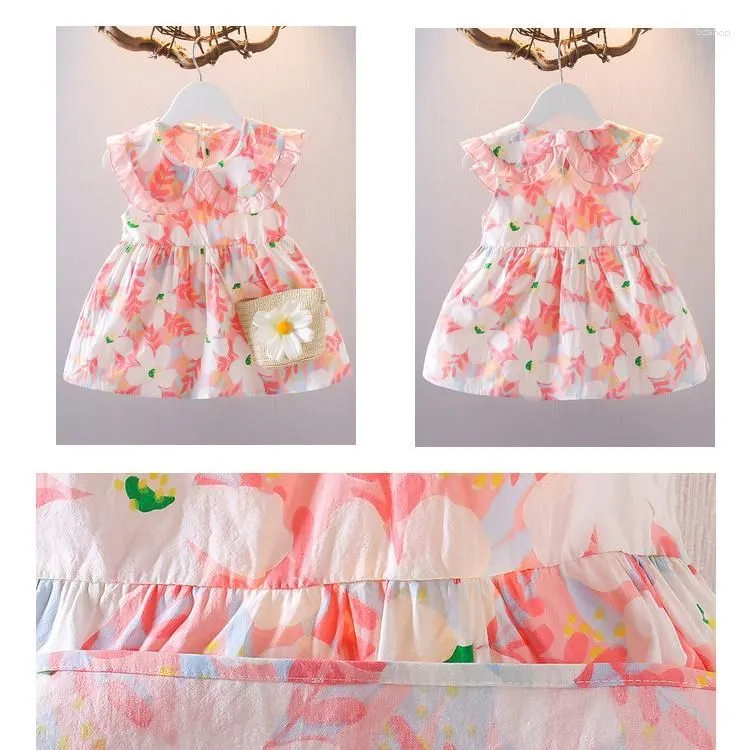 Girl Dresses Summer Infant Toddler Princess Flower Girls` Sleeveless 1-2-3 Years Old Born Baby Dress Kids Clothing