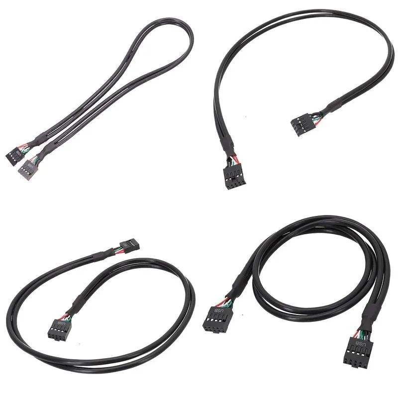 30cm /50cm/70cm Mainboard 9Pin DuPont 2.54mm USB 2.0 9pin Female To Female Internal Motherboard Header Cable