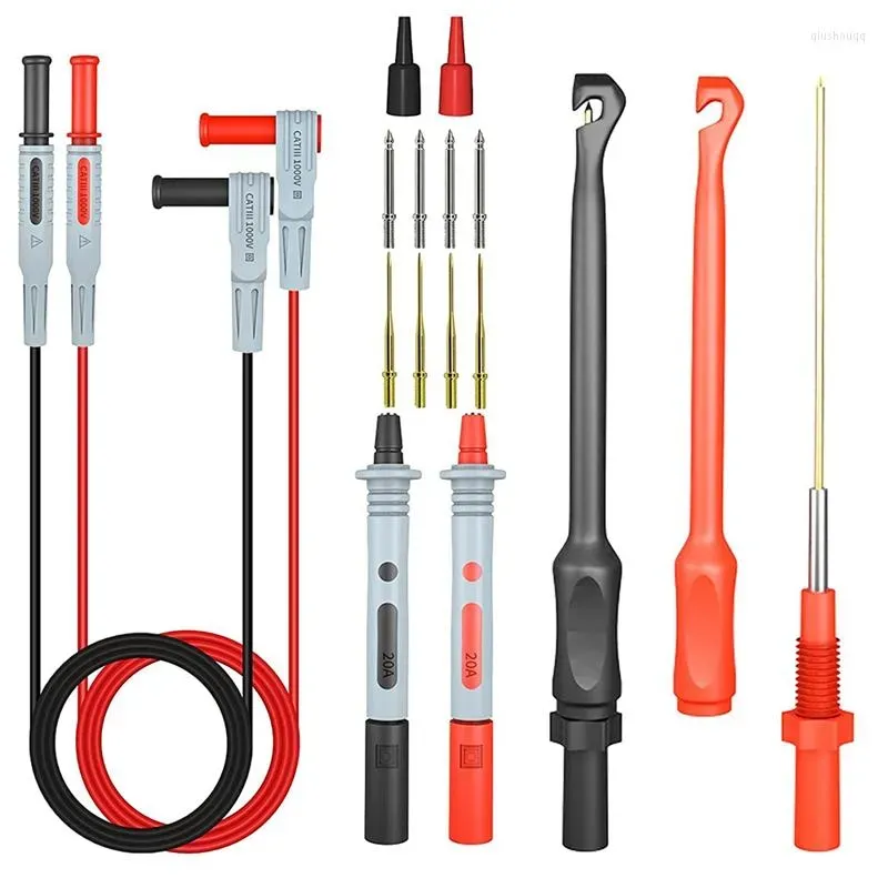 Flashlights Torches Multimeter Automotive Test Leads Kit With Wire Piercing Clip Puncture Probes 4Mm Banana Plug Extension Cable Set